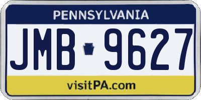 PA license plate JMB9627