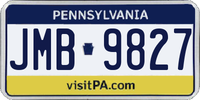 PA license plate JMB9827