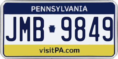 PA license plate JMB9849