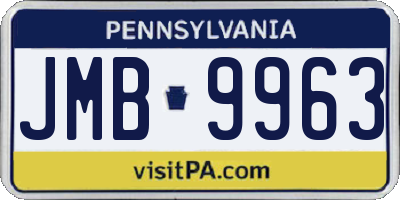 PA license plate JMB9963
