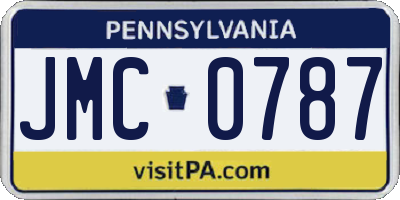 PA license plate JMC0787