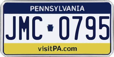 PA license plate JMC0795