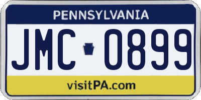 PA license plate JMC0899