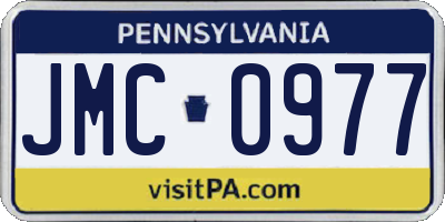 PA license plate JMC0977