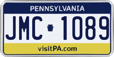 PA license plate JMC1089