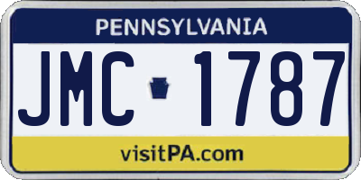 PA license plate JMC1787