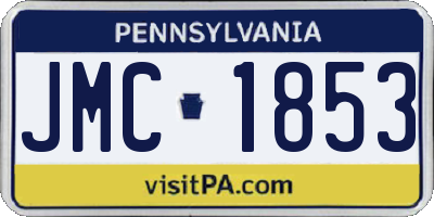 PA license plate JMC1853