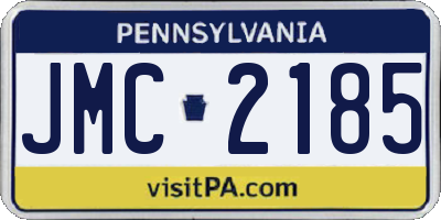 PA license plate JMC2185
