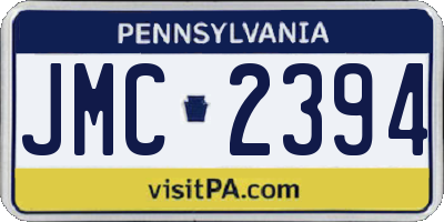 PA license plate JMC2394