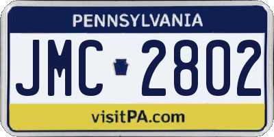 PA license plate JMC2802