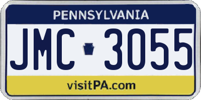 PA license plate JMC3055