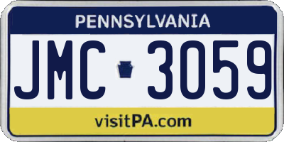 PA license plate JMC3059