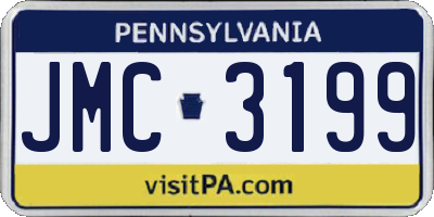 PA license plate JMC3199