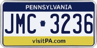 PA license plate JMC3236