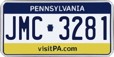 PA license plate JMC3281