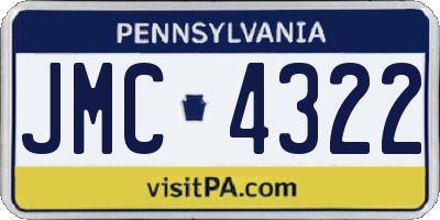 PA license plate JMC4322