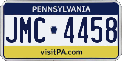 PA license plate JMC4458