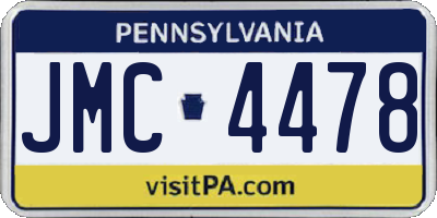 PA license plate JMC4478