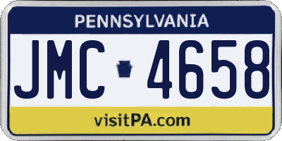 PA license plate JMC4658