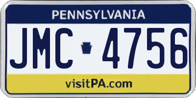 PA license plate JMC4756