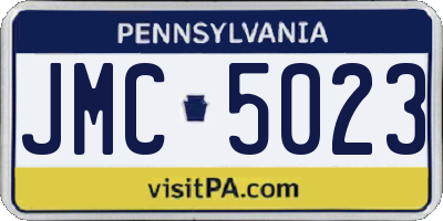 PA license plate JMC5023