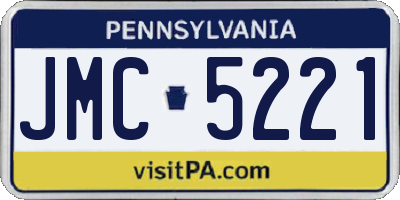PA license plate JMC5221