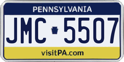 PA license plate JMC5507