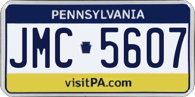 PA license plate JMC5607