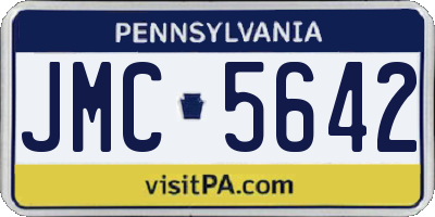 PA license plate JMC5642