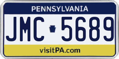 PA license plate JMC5689