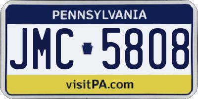 PA license plate JMC5808