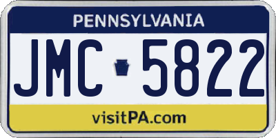 PA license plate JMC5822