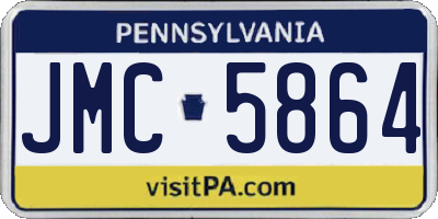 PA license plate JMC5864