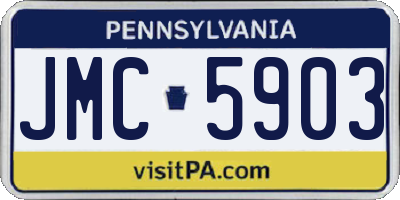 PA license plate JMC5903