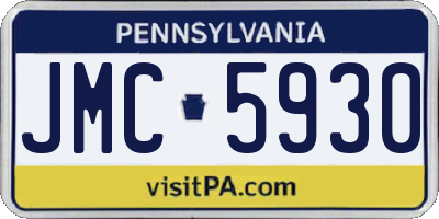 PA license plate JMC5930