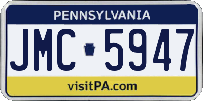 PA license plate JMC5947