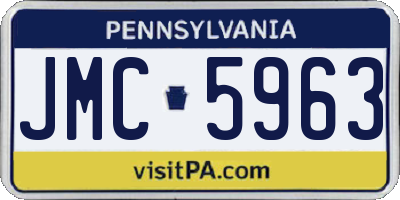 PA license plate JMC5963