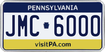 PA license plate JMC6000