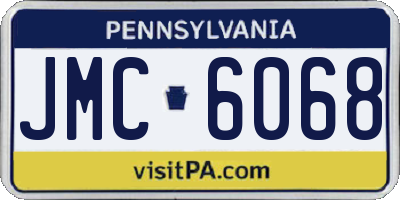 PA license plate JMC6068