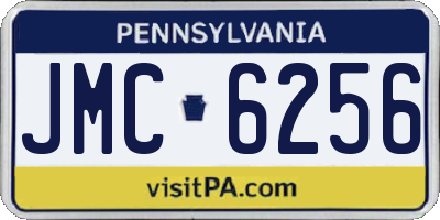 PA license plate JMC6256