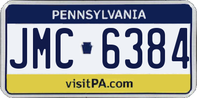 PA license plate JMC6384