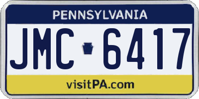 PA license plate JMC6417