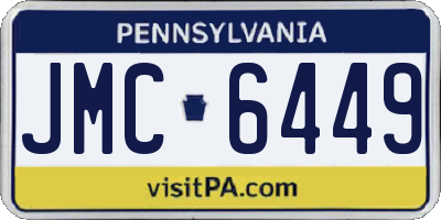 PA license plate JMC6449