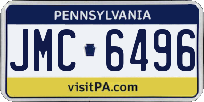 PA license plate JMC6496