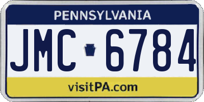 PA license plate JMC6784