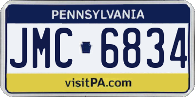 PA license plate JMC6834