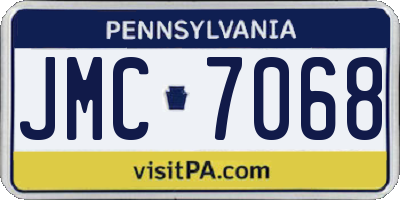 PA license plate JMC7068