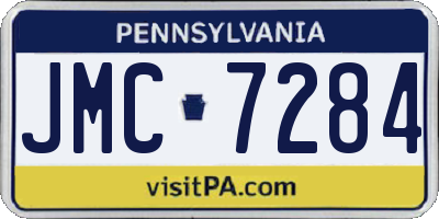 PA license plate JMC7284
