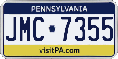 PA license plate JMC7355