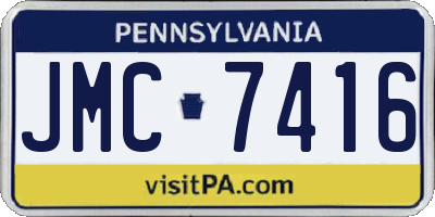 PA license plate JMC7416